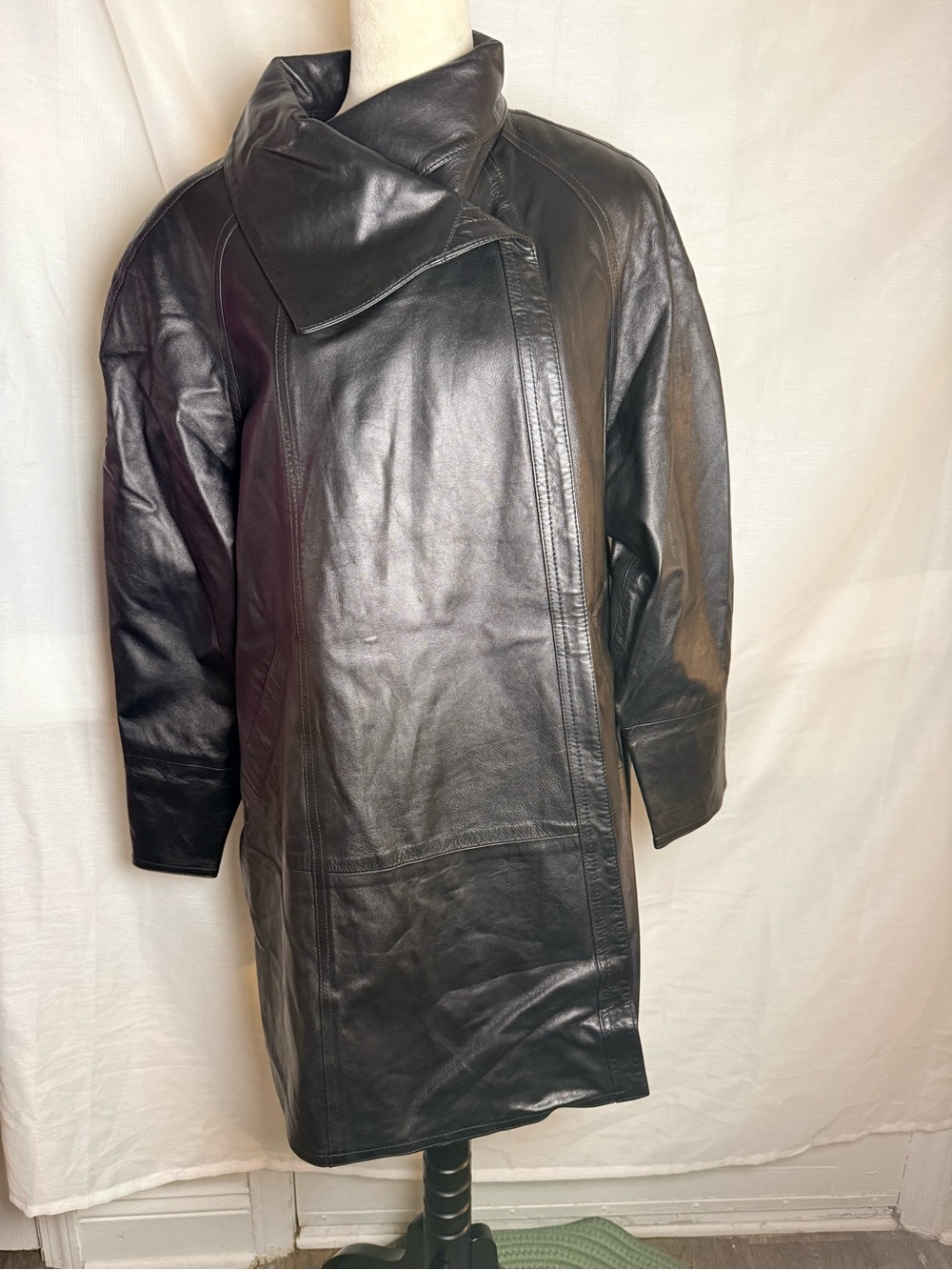 Vintage David 2 Black Leather Coat